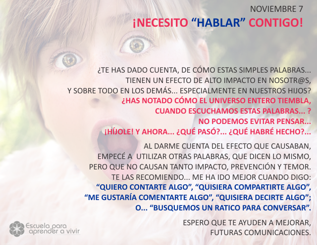 ¡Necesito hablar contigo!